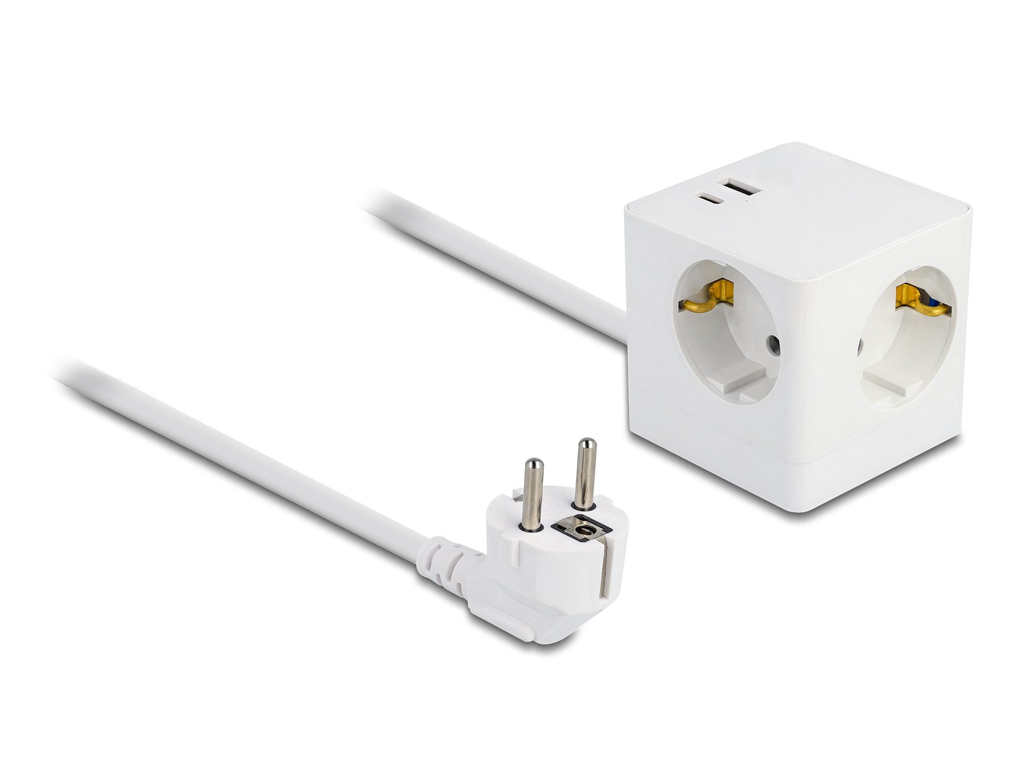 Delock Cubo De Enchufe Con Cable De Extensión 3 Tomas Con Bloqueo Infantil