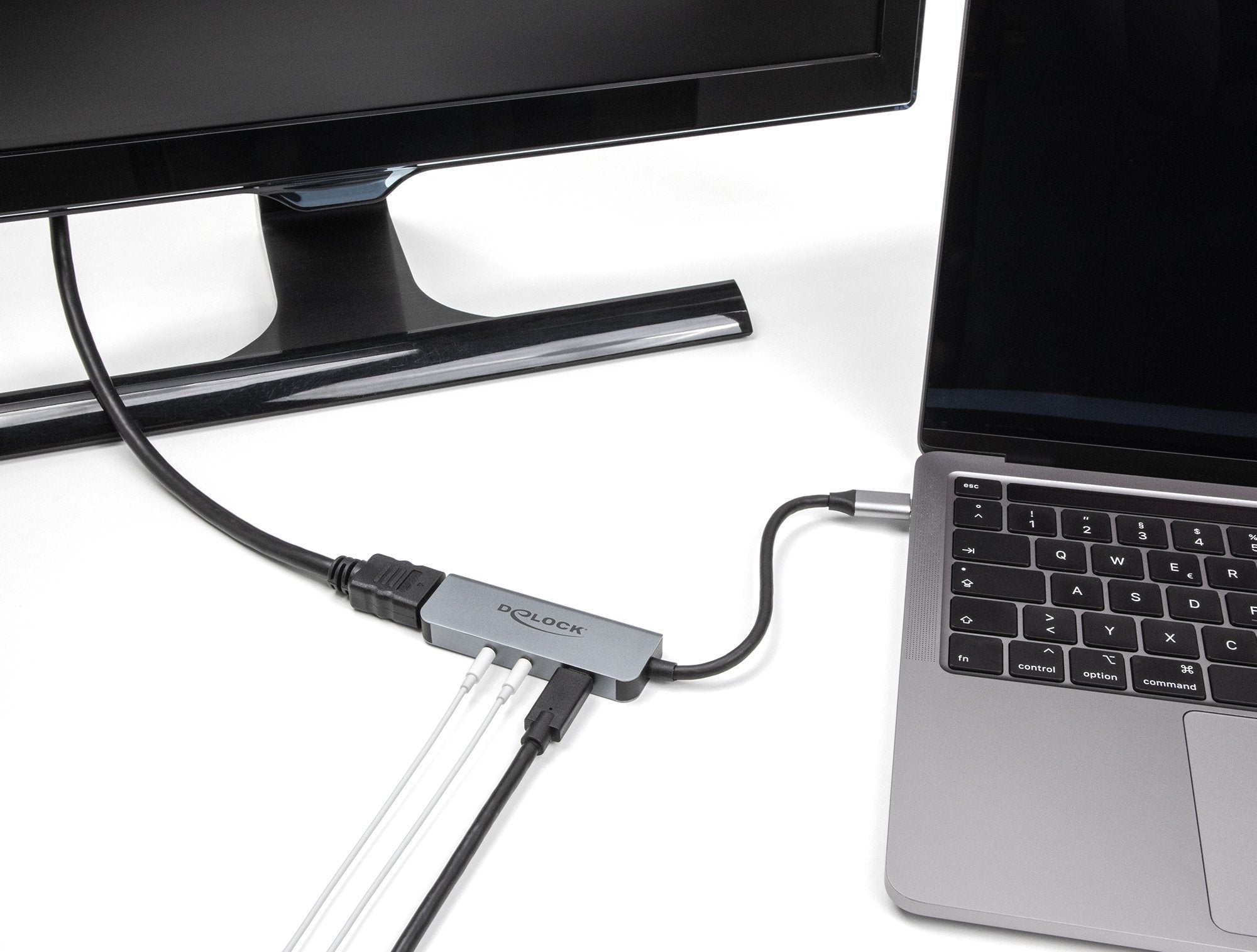 Delock Usb Type-C Adapter Zu Hdmi 4k 60 Hz Und Headset Und Mikrofonschluss + Usb Type-C Pd 95 W