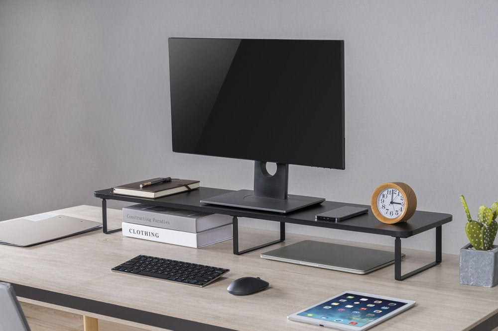 Gembird Ms-Table2-01 Soporte De Monitor Para 2 Monitores (Rectángulo Largo) Negro