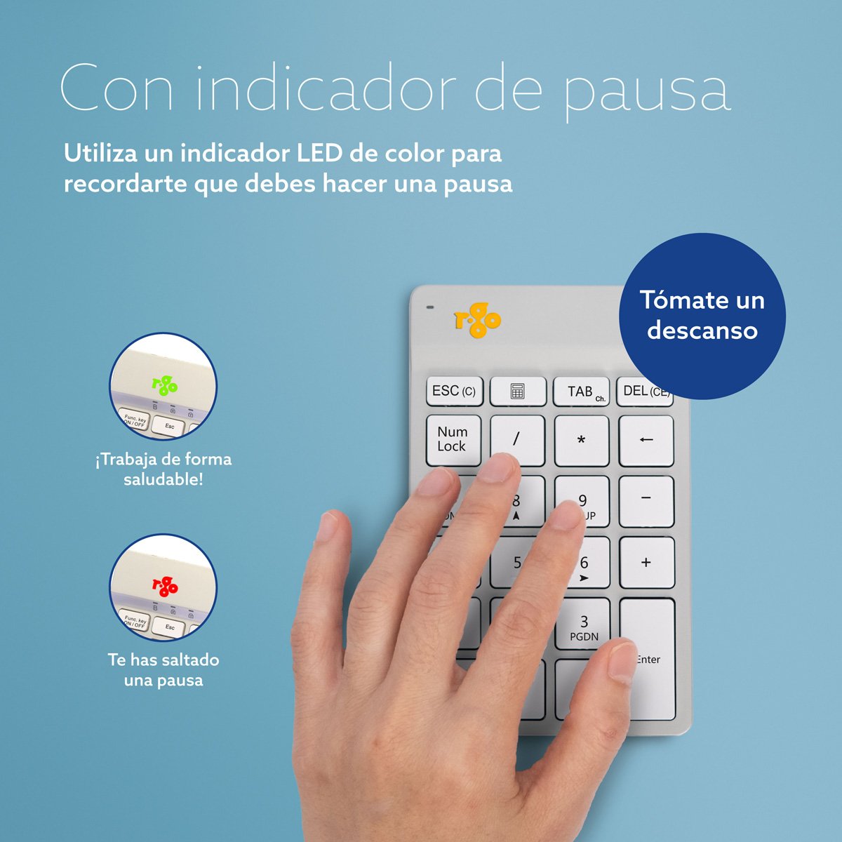 EAN 8719274491910 - R-Go Tools RGOCONMWLWH teclado numérico Portátil imagen 10