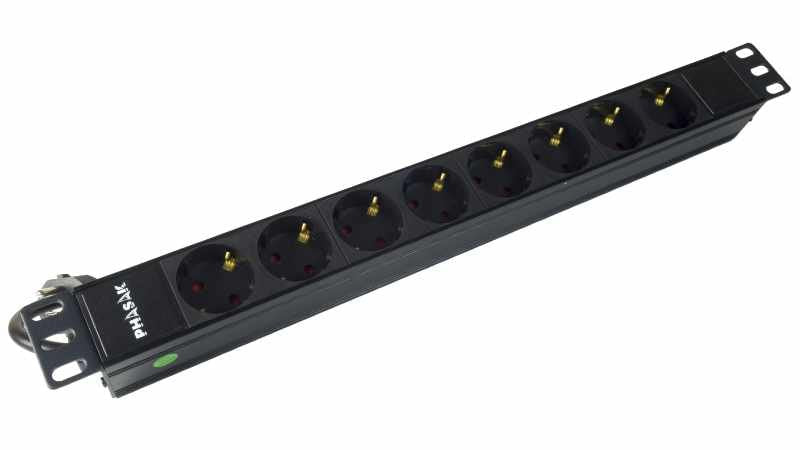 Regleta Phasak Bns 3518 8 Tomas De Corriente Negro