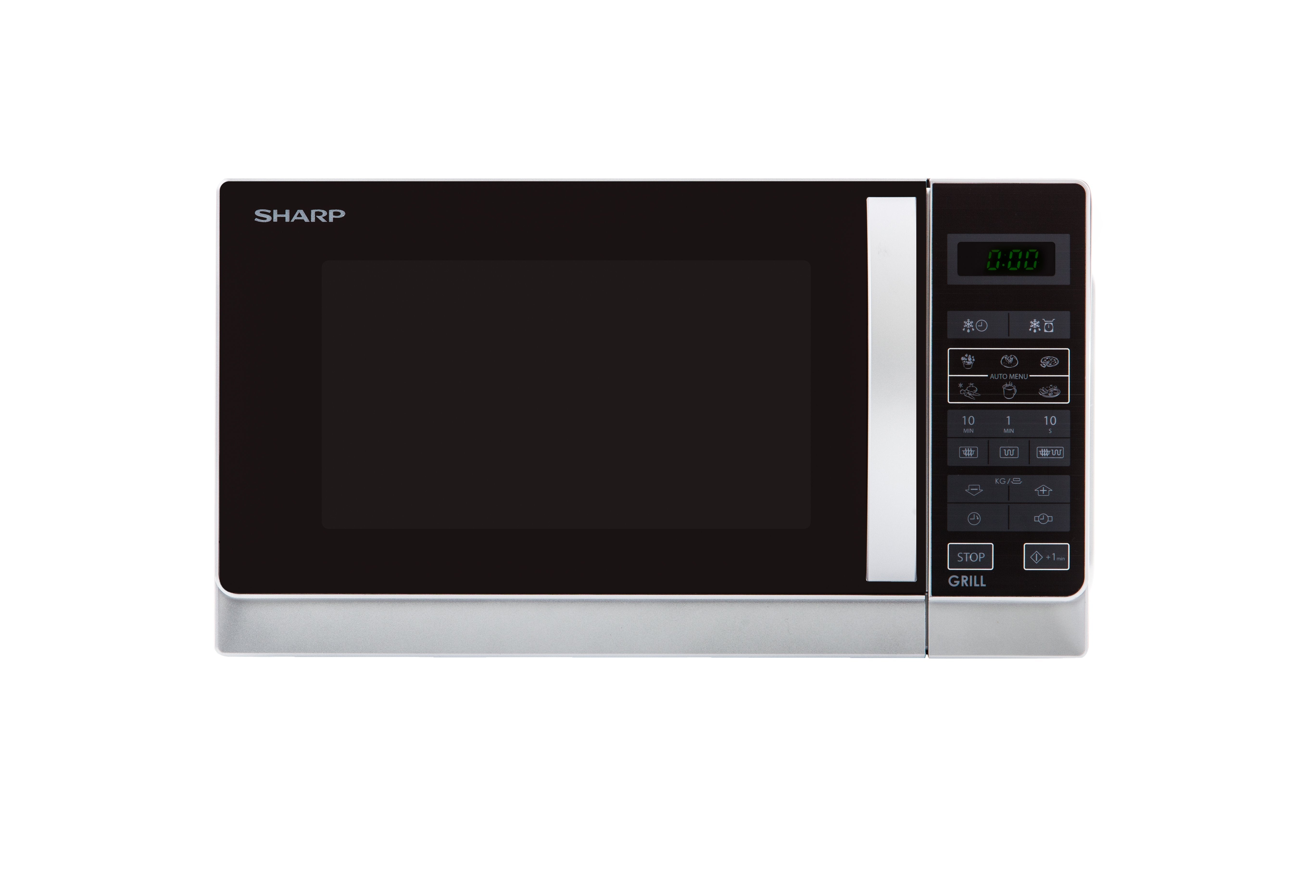 Microondas Con Grill Sharp R642inw 800w (1000w Grill) 20 Litros Control Táctil Pantalla Led  11 Niveles Potencia  8 Funciones Automáticas