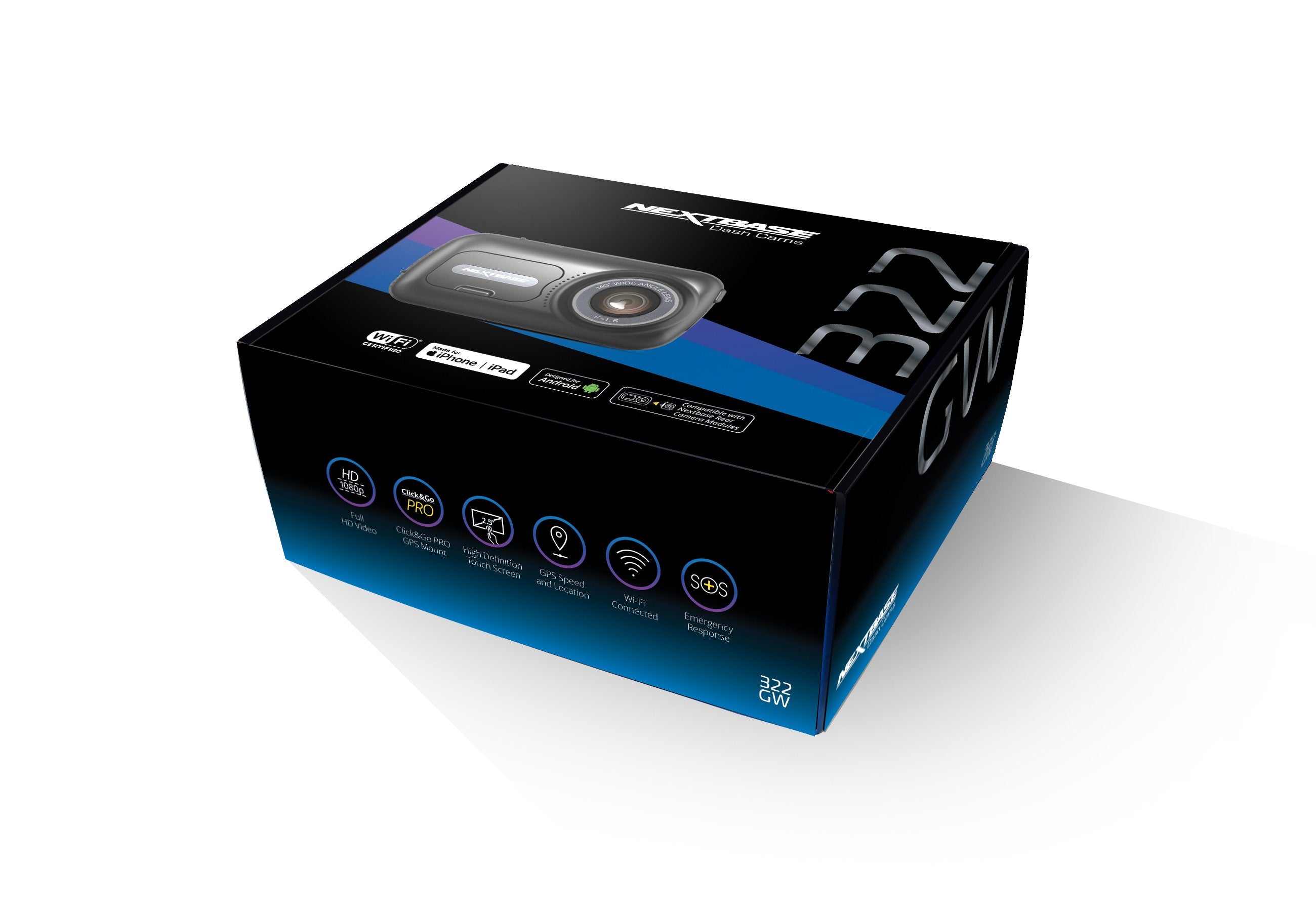 EAN 5060384255743 - Nextbase 322GW HD Wifi Bluetooth Batería, Encendedor de cigarrillos Negro, Plata imagen 9