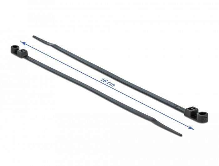 Delock Cablebinder Mit Befestigungsöse L 160 X B 4,8 Mm Schwarz 10 Stück