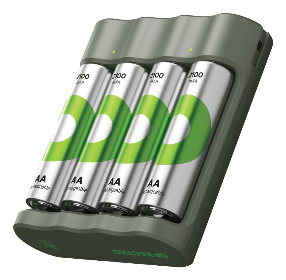 Cargador  Gp Recyko B441 Modelo Usb De 4 Puertos Incl.4xaa Nimh 2100mah