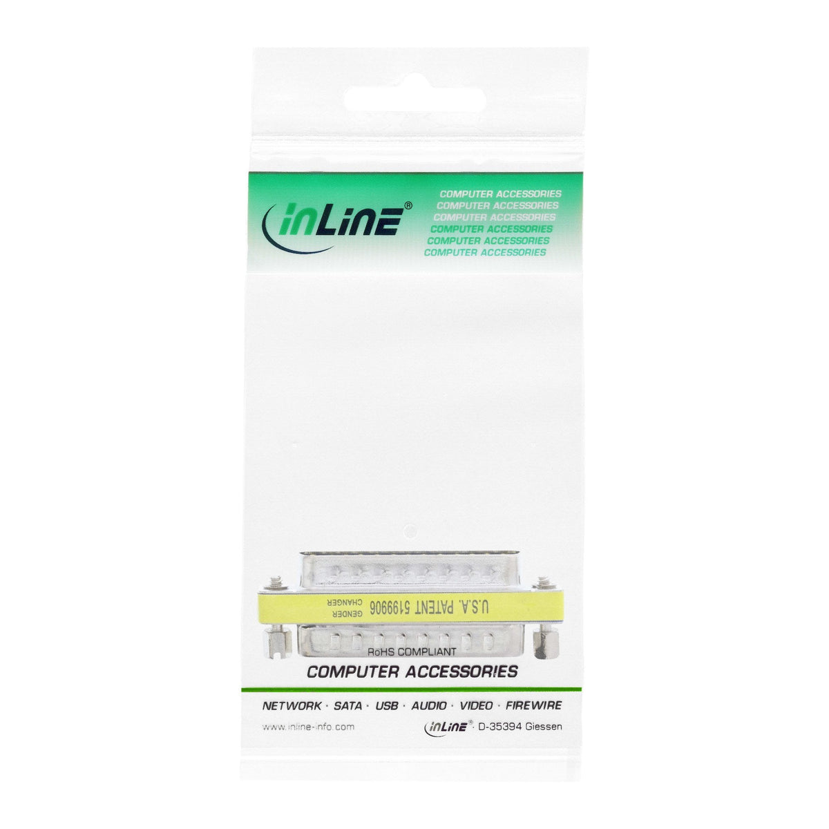 Adaptador Inline De 25 Pines Sub-D Macho A Macho