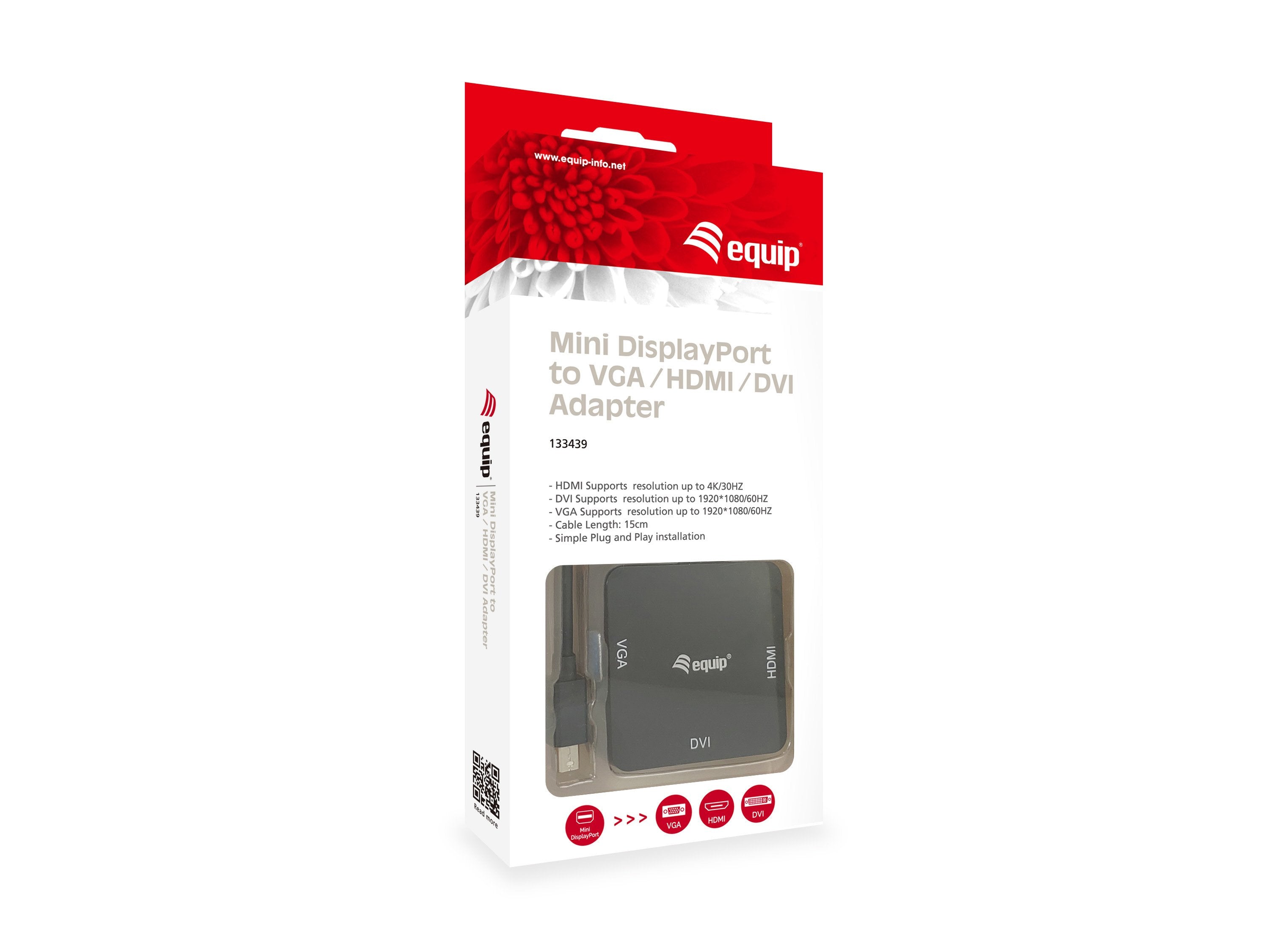 Equip Adaptador Mini Dp  Thunderbolt  A  Hdmi Dvi Vga