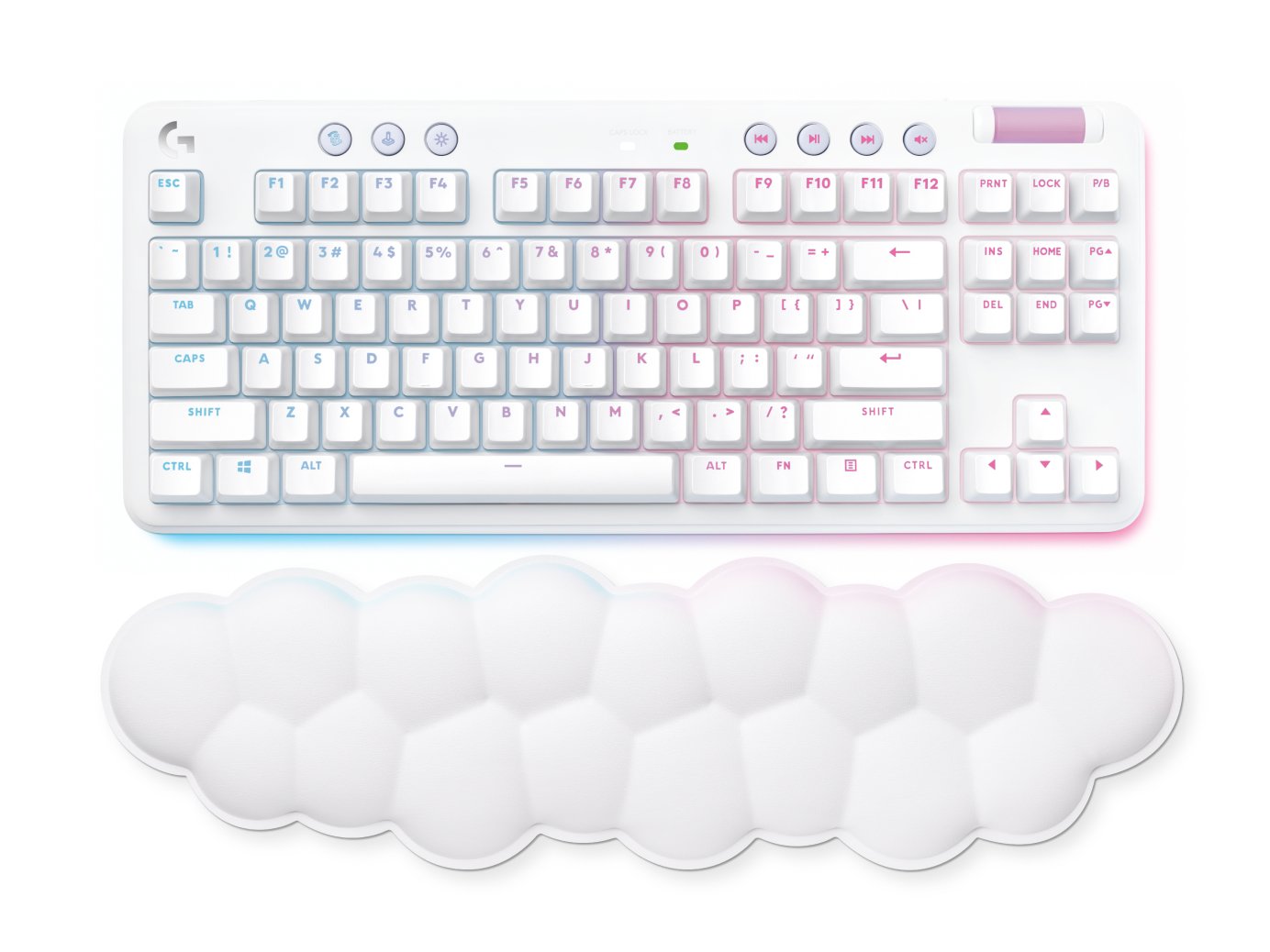 Logitech G G715 Teclado Sin Teclado Numérico Retroiluminación Inalámbrico Bluetooth 2.4 Ghz Azerty Francés Interruptor: Linear Blanco