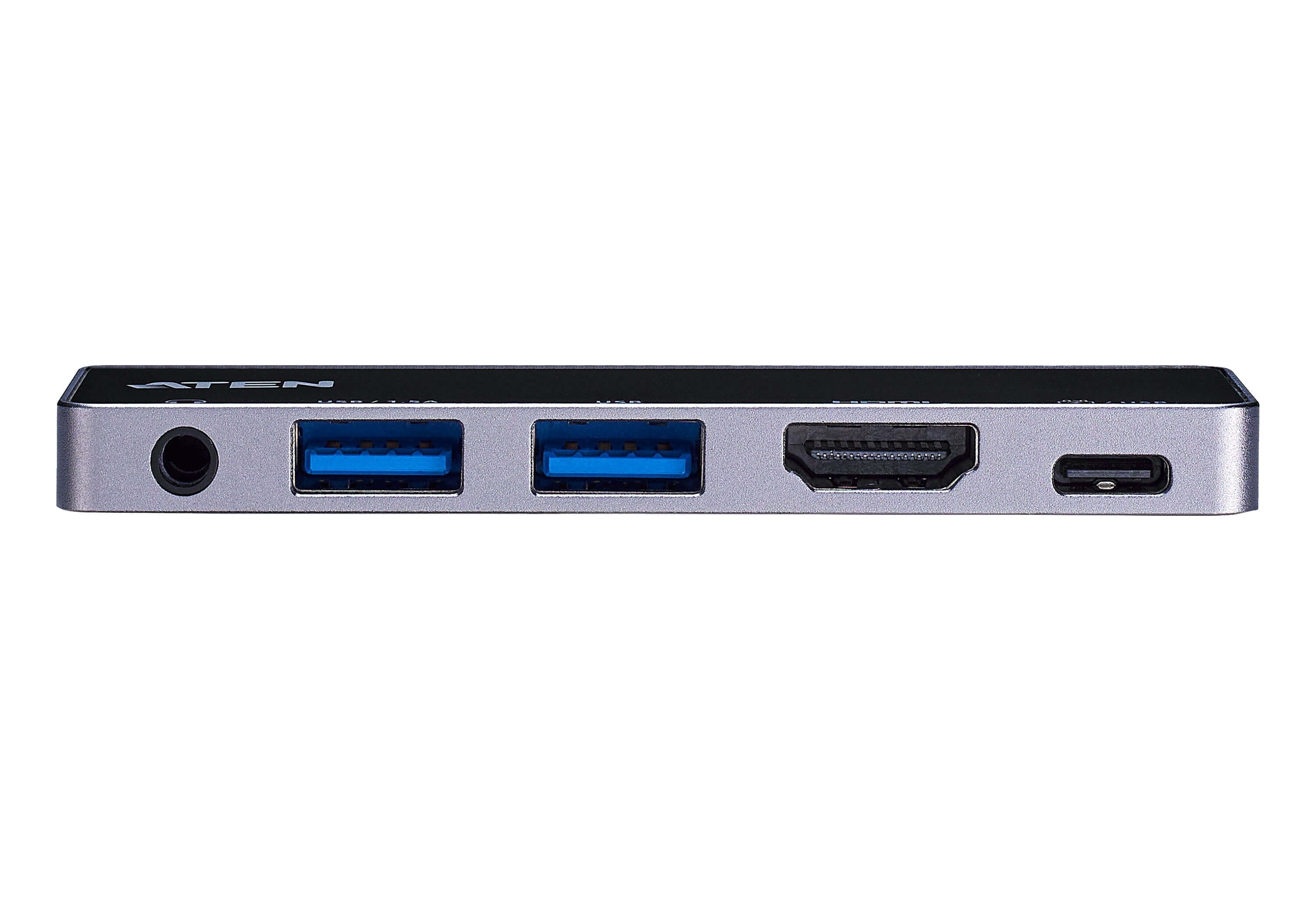 Aten Uh3238 Travel Dock 5 Usb-C Con Paso De Alimentación
