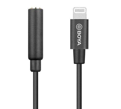 Boya 3.5mm Female Trs To Male Lightning Adapter Cable (20cm)