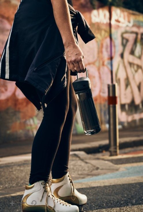 Botella Contigo Jackson 2.0 Bicicleta, Uso Diario, Fitness, Senderismo, Deportes 720 Ml Tritan Negro