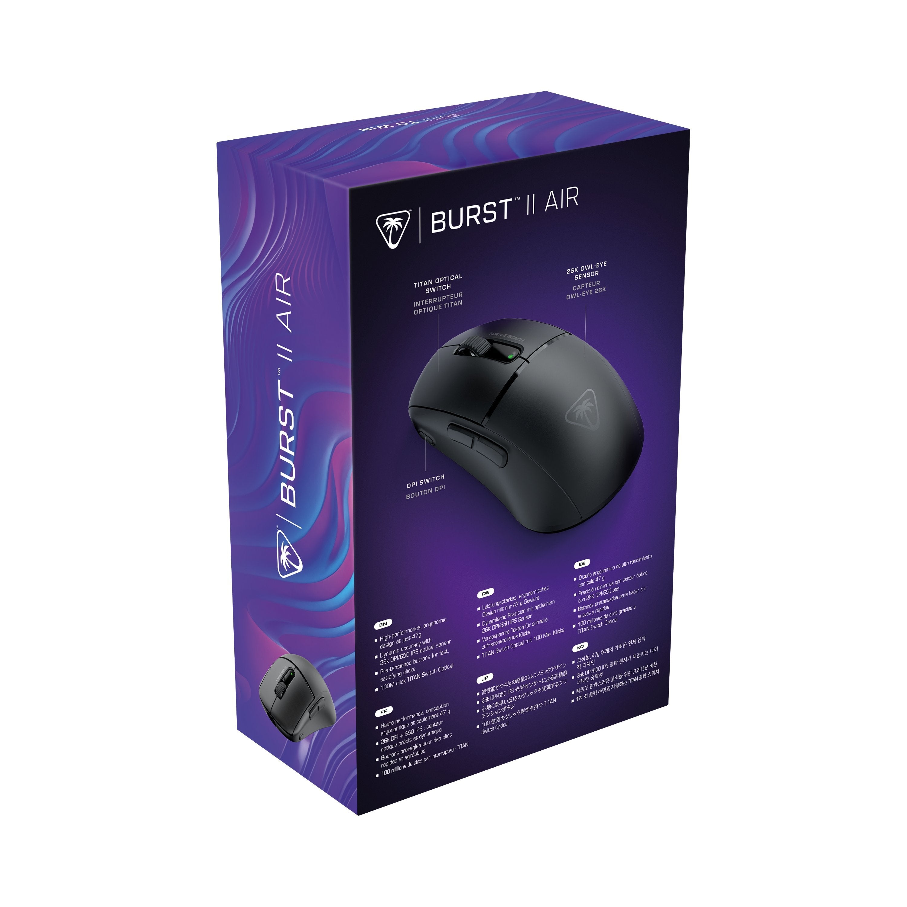 EAN 0731855721009 - Turtle Beach Burst II Air ratón Juego mano derecha RF Wireless + Bluetooth Óptico 26000 DPI imagen 10