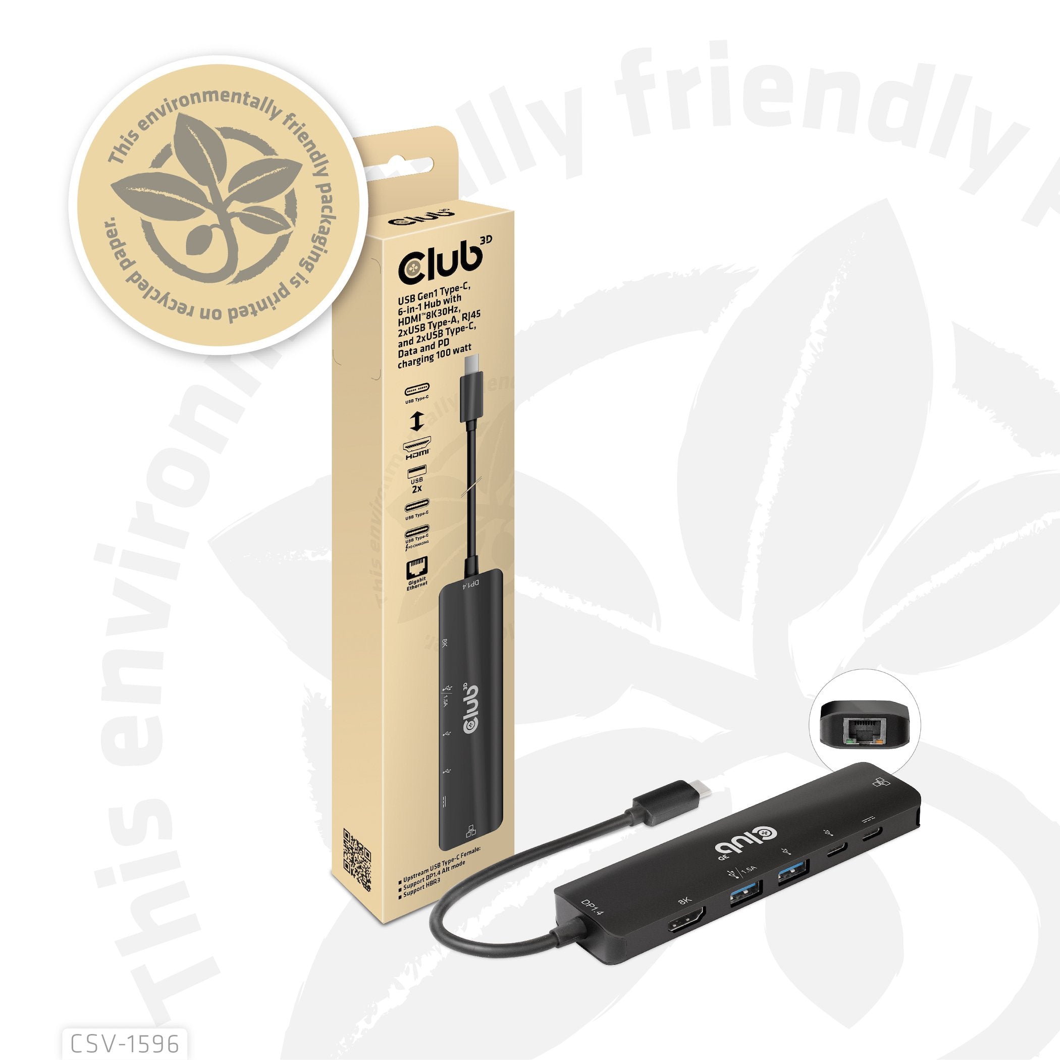 EAN 8719214472344 - CLUB3D CSV-1596 base para portátil y replicador de puertos USB 3.2 Gen 1 (3.1 Gen 1) Type-C Negro imagen 15