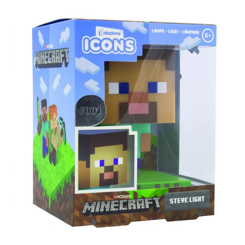 Paladone Icons Minecraft Steve  Iluminación De Ambiente De Luz Nocturna