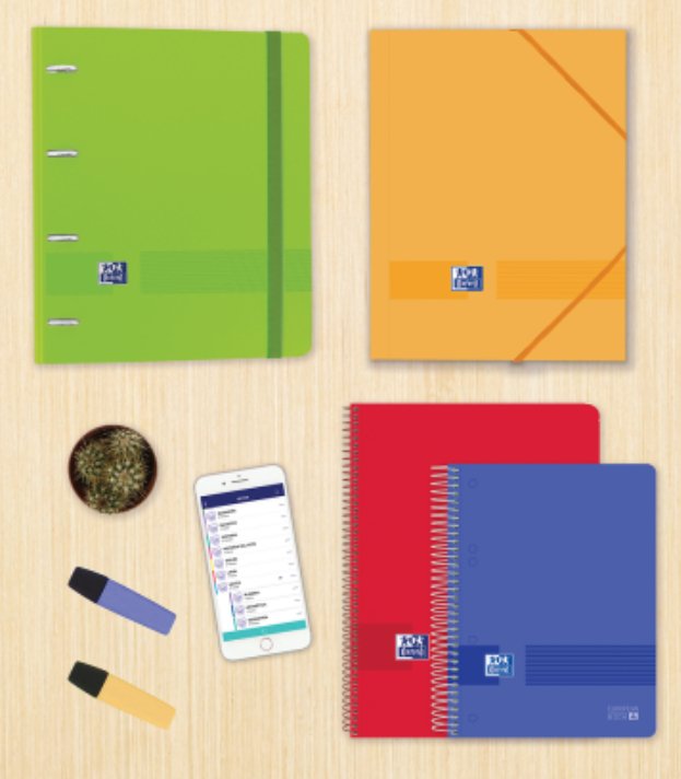 Oxford Live & Go Carpeta 4 Anillas Europeanbinder Polyfoam C/ Recambio 100h 1 Línea A4+ Colores Surtidos Vivos