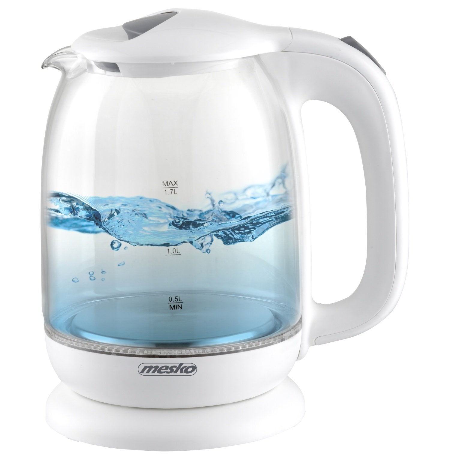 EAN 5903887808545 - Mesko Home MS_1302W tetera eléctrica 1,7 L 2200 W Transparente, Blanco imagen 1
