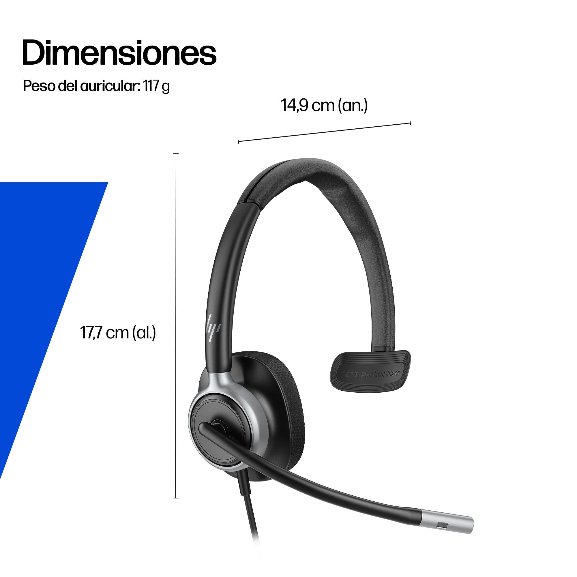 EAN 0199764365583 - HP Poly Mission 615 Monaural USB Wired Headset (Bulk) Alámbrico Diadema Oficina/Centro de llamadas USB Ty imagen 6