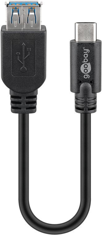 Cable Usb(A) 3.0 A Usb(C) 3.0 Goobay 0.2m Negro