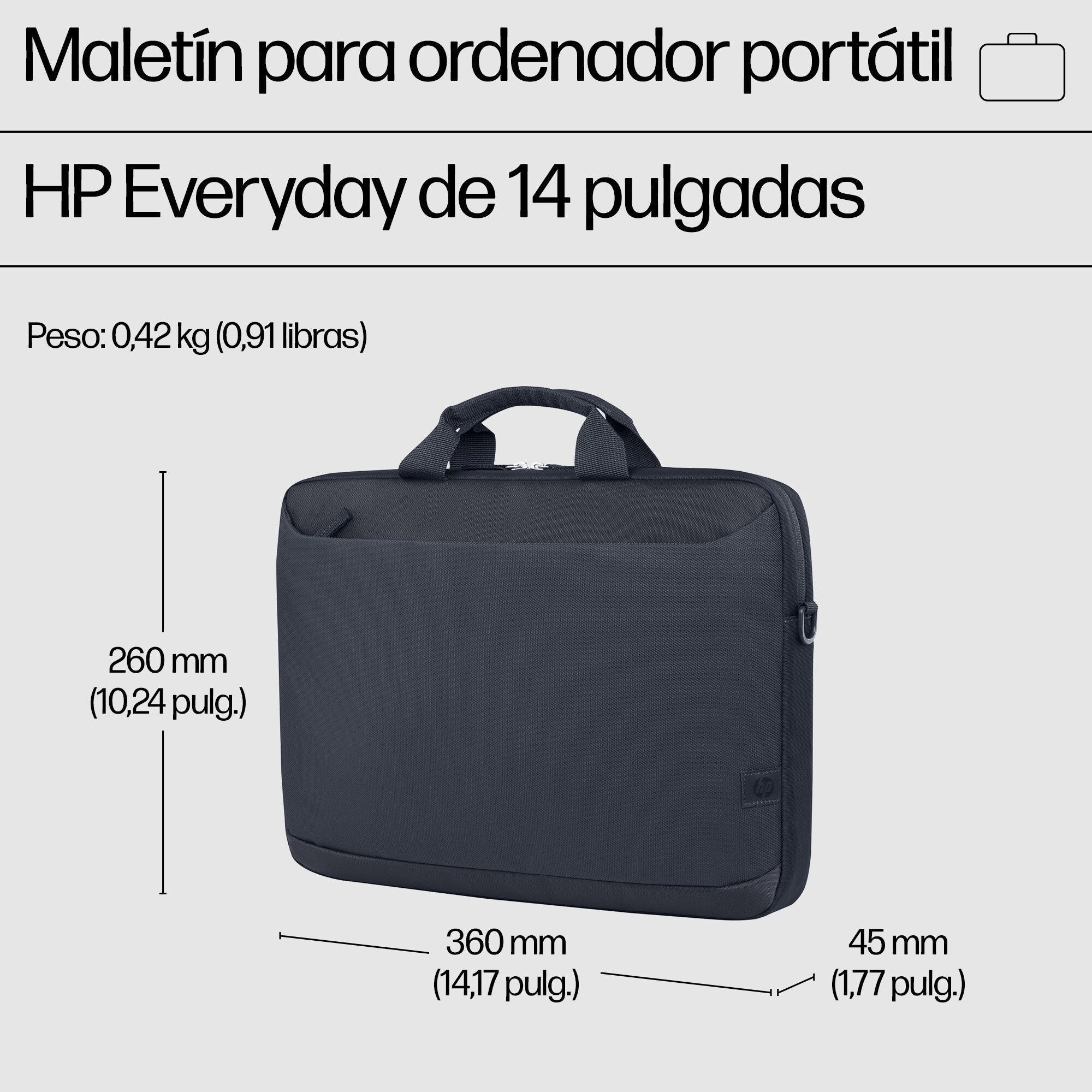 EAN 0198122602063 - HP Everyday 14 Odyssey Gray Laptop Briefcase 35,8 cm (14.1") Gris imagen 3