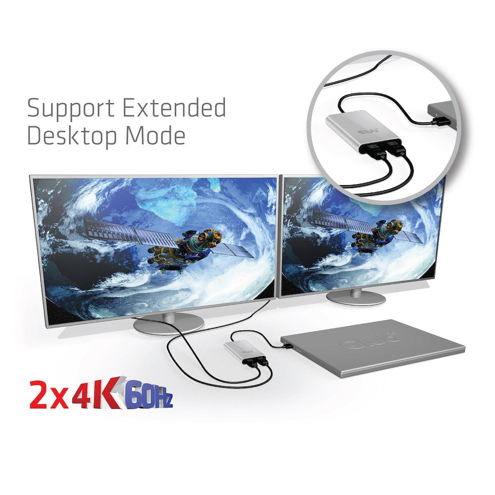 Club3d Thunderbolt 3 A Dos Pantallas Displayport 1.2 4k 60hz