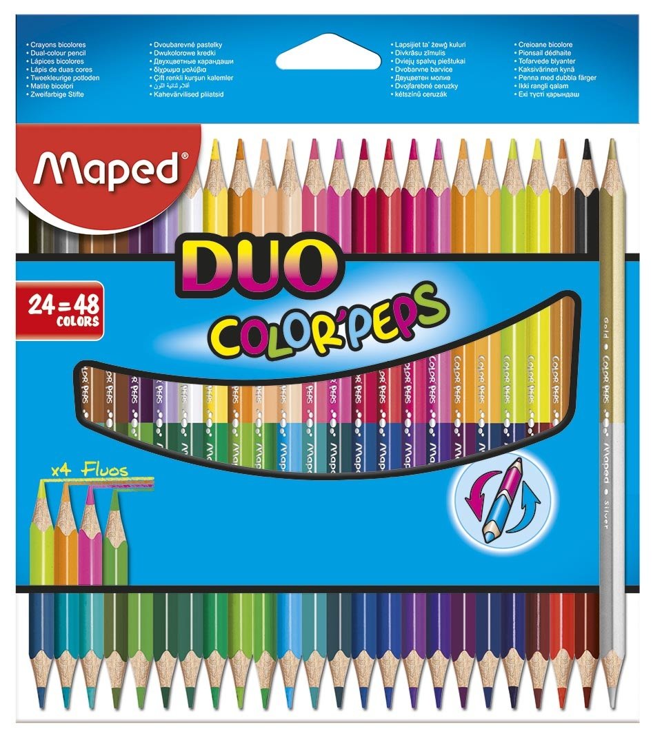 Maped Lápices De Colores Duo Color´Peps Bicolor Estuche De 24x2 C/Surtidos