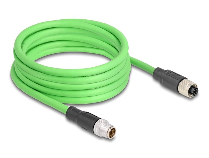 Delock 80431 Cable M12 Codificado X 8 Pin Macho A Hembra Pur (Tpu) 1 M