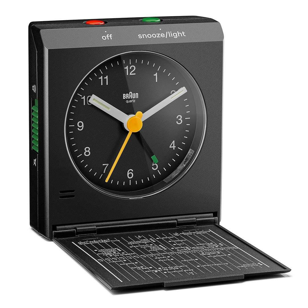 Braun Bc05b Klassischer Analoger Reisewecker, Negro