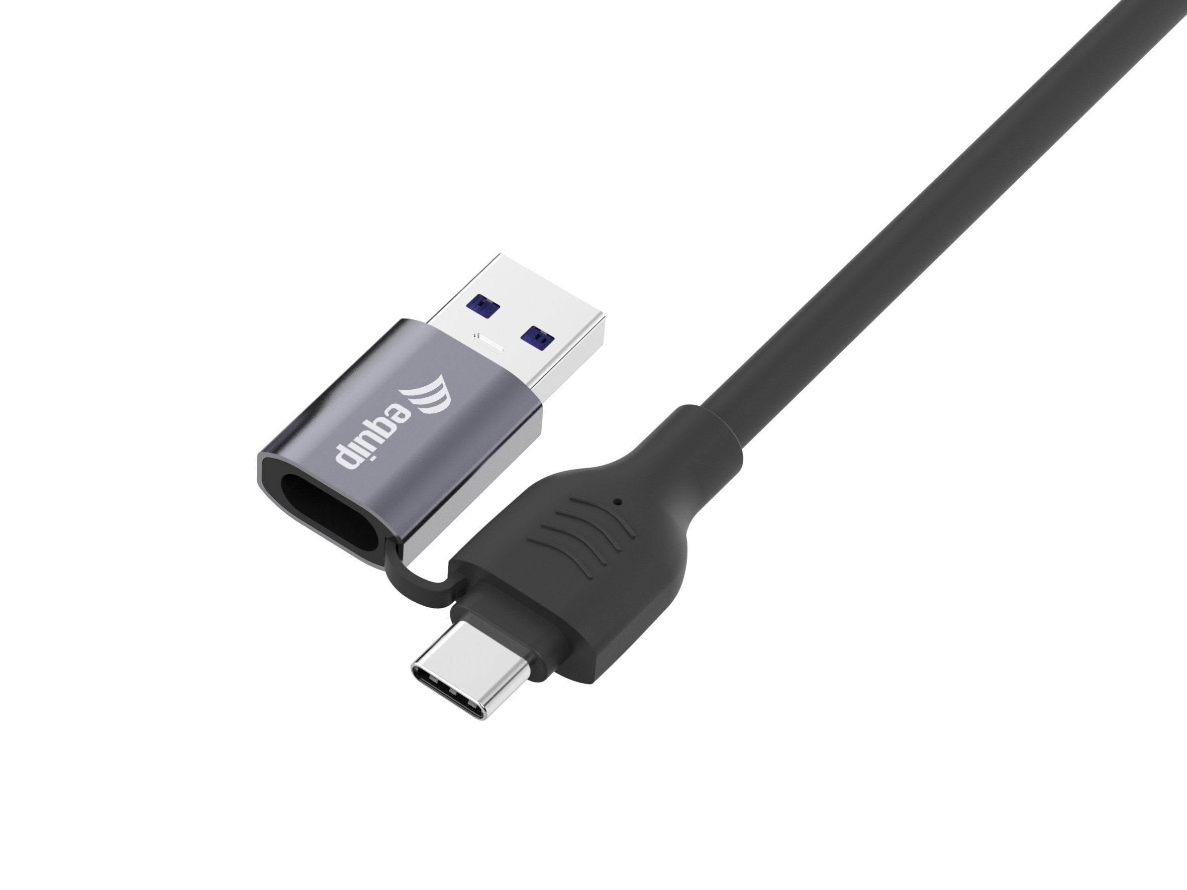 Cable Adaptador De Red Equip Usb-C + A A Rj45 Gigabit Lan 3.0m Negro