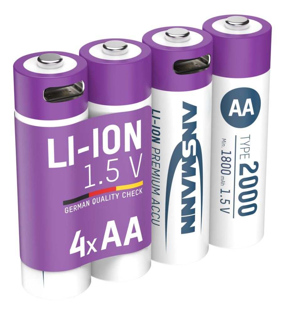 Ansmann 1312-0036 Baterías Recargables Mignon Tipo Aa 2000 (Min. 1800 Mah) Pack De 4