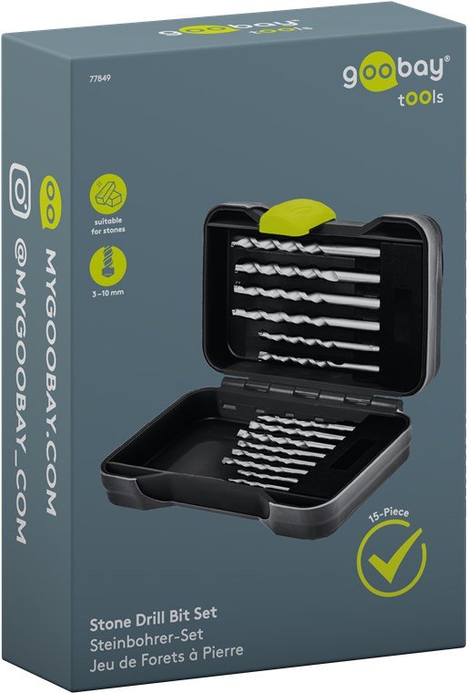 Juego De Brocas Para Piedra, 15 Brocas Afiladas Para Agujeros Pasantes Y Ciegos En Piedra,