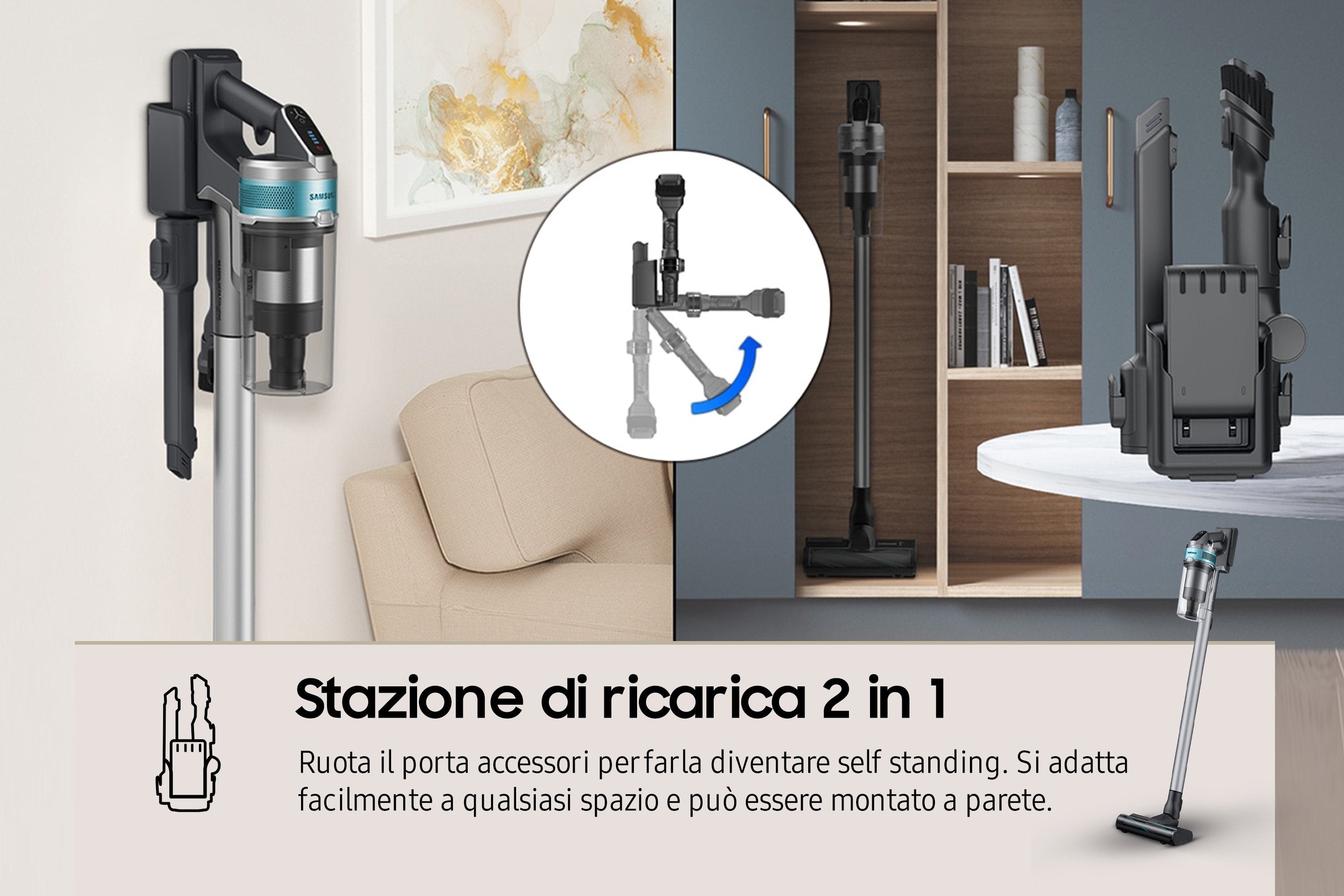 Aspirador Escoba Con Batería Samsung Jet 75b Pet 21.6v Autonomía 210 Min