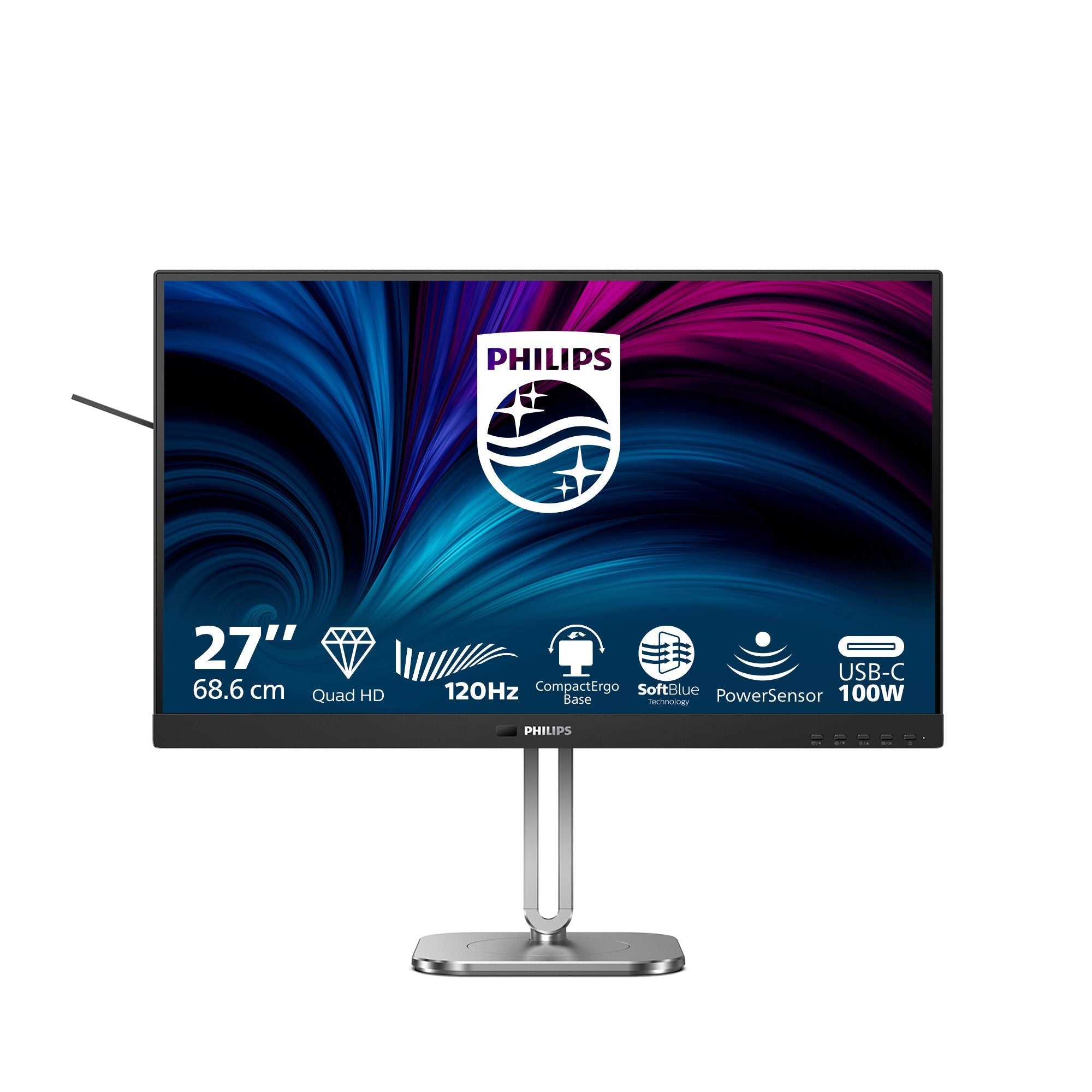 Monitor Philips 27b2u4601/00  27" 2560 X 1440 Pixeles Quad Hd Lcd Gris