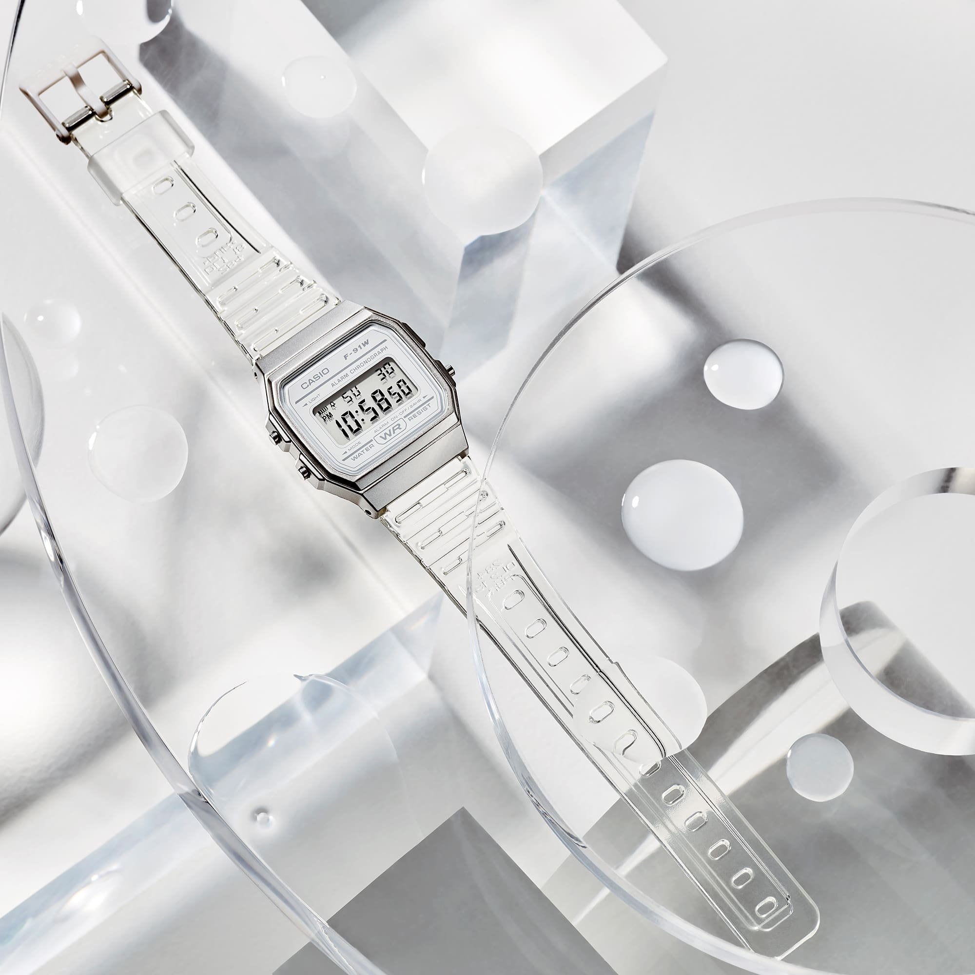 Casio F-91ws-7 Collection Unisex Digital Armbanduhr, Plata/Weiss