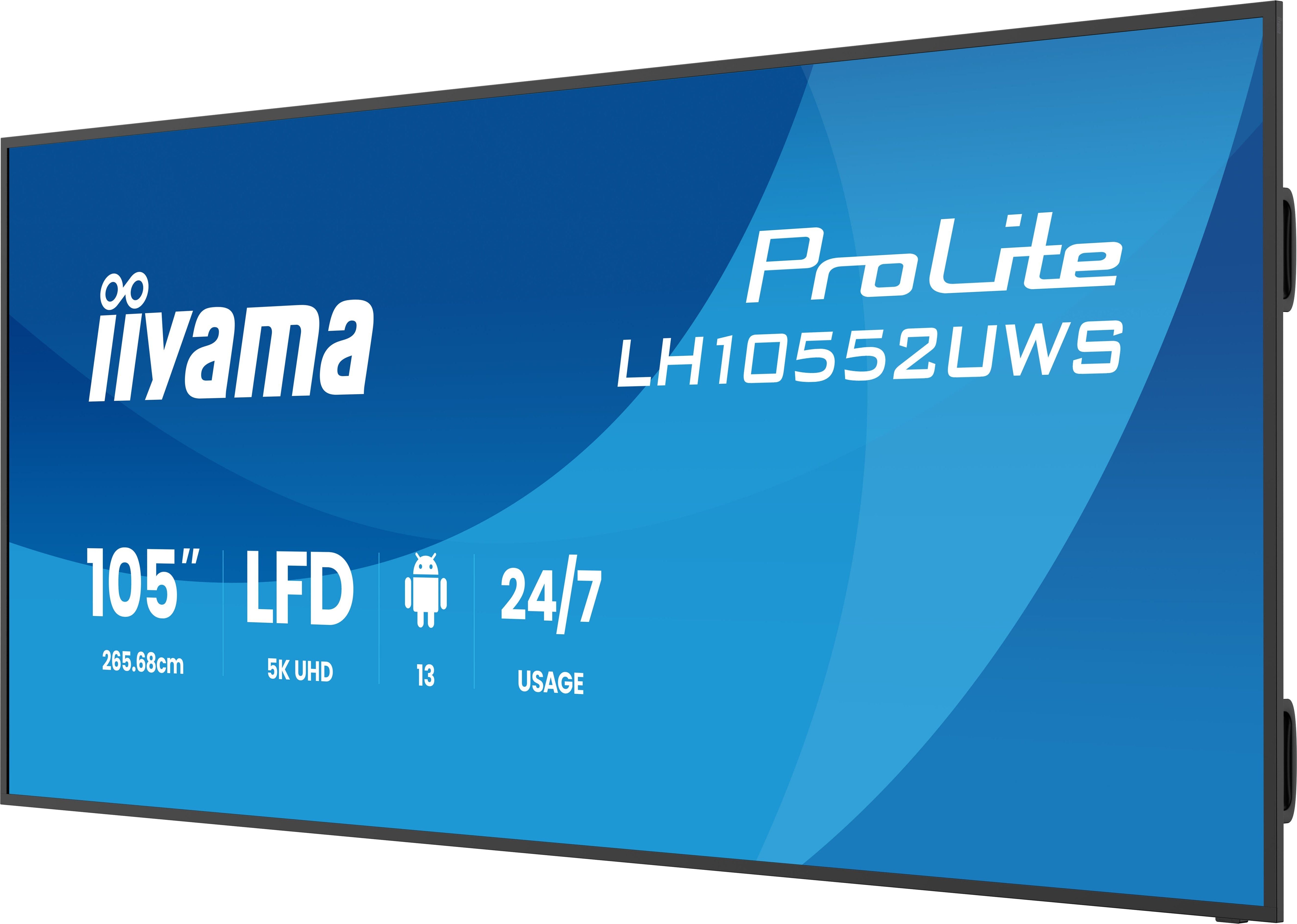 265,7cm 104.6" (5120x2160) Iiyama Lh10552uws-B1ag 21:9 5k Uw Ips 8ms 60hz Hdmi Displayport Usb-C Rj45 Rs-232c Vesa Speaker Wifi Black
