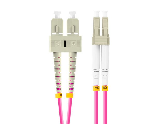 Lanberg Cable Fibra Óptica  Mm Lc Upc-Sc Upc Duplex 1m Lszh Om4 50 125 3.0mm Violet
