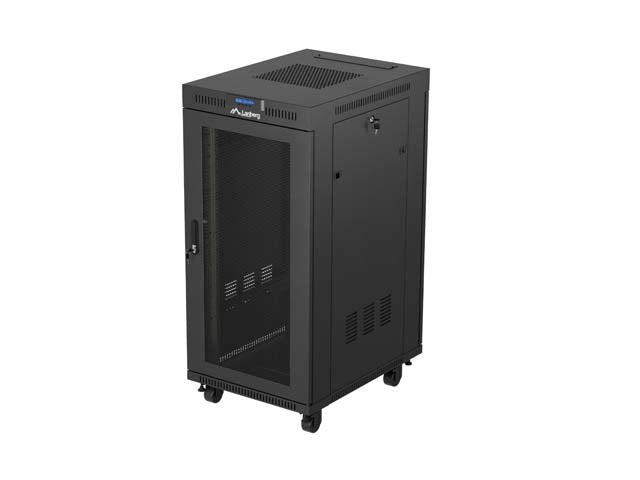 Lanberg Rack Cabinet 19" Free-Standing 24u 600x800 Flat Pack With Mesh Door Lcd Negro V2