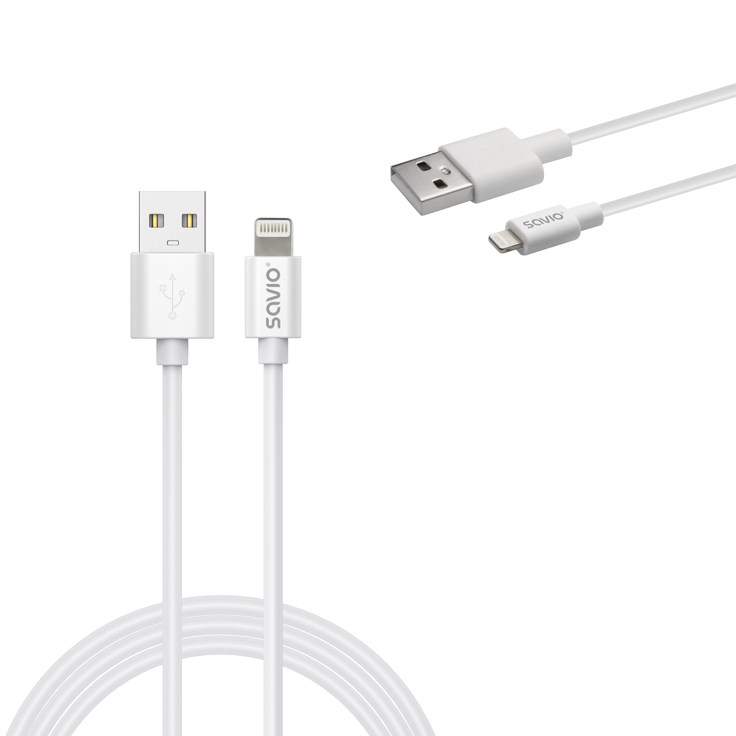 Savio Cl-193 Cable Usb Usb 2.0 2 M Usb A Usb C/Lightning Blanco