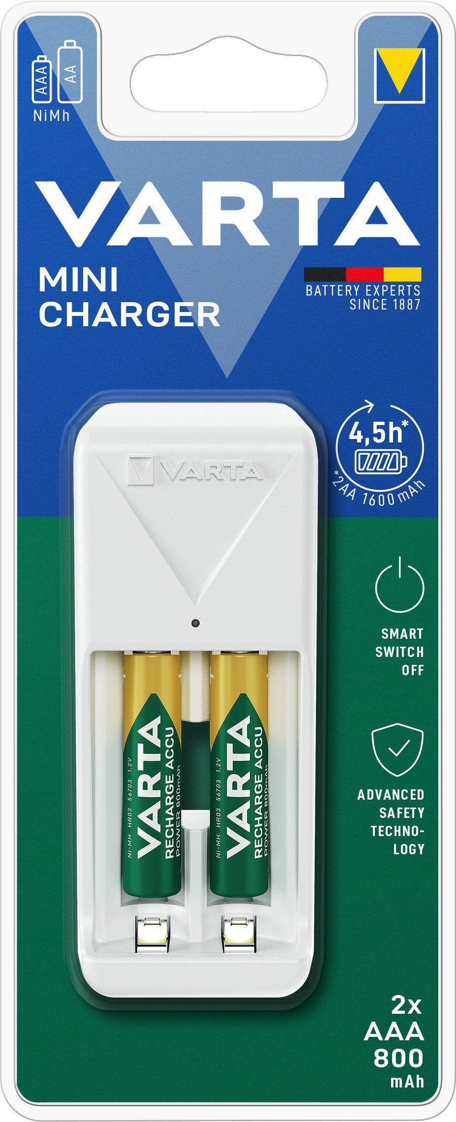 EAN 4008496054541 - Varta 57656 201 421 cargador de batería Pilas de uso doméstico Corriente alterna imagen 3