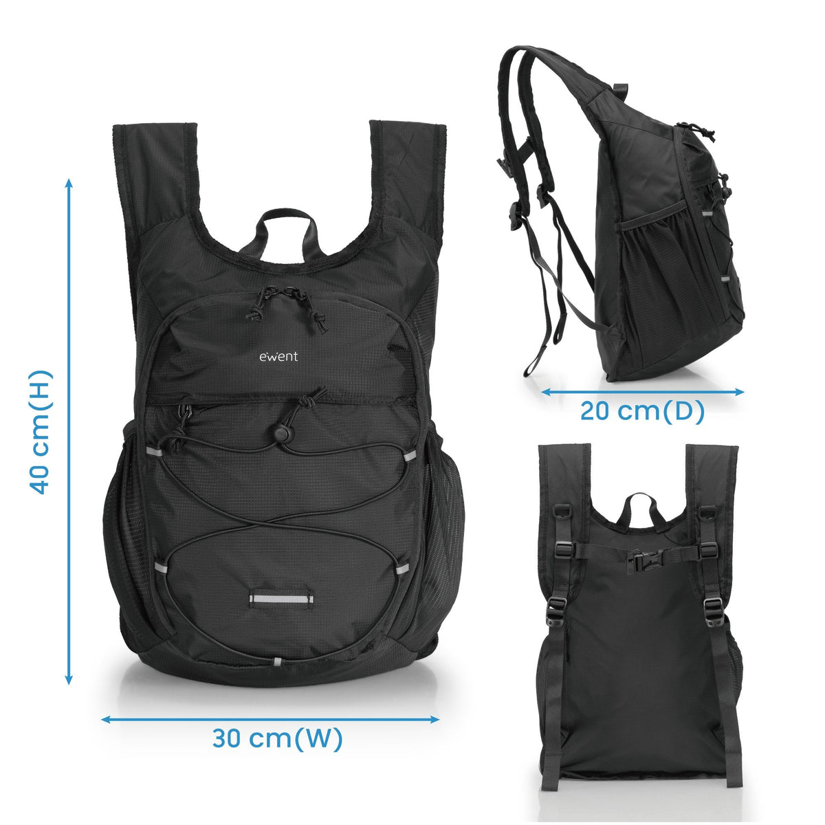 Ewent Mochila Ultralig 24l Imper. 210d Nylon 14"Ne
