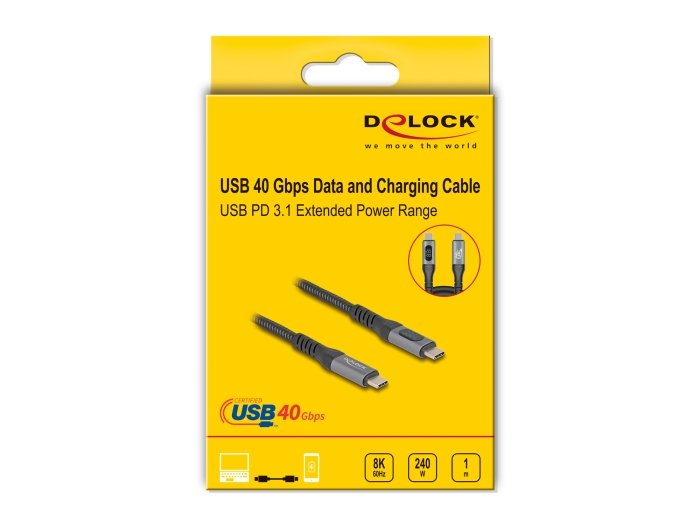 Delock Usb 40 Gbps Daten- Y Schnellcable De Carga Koaxia