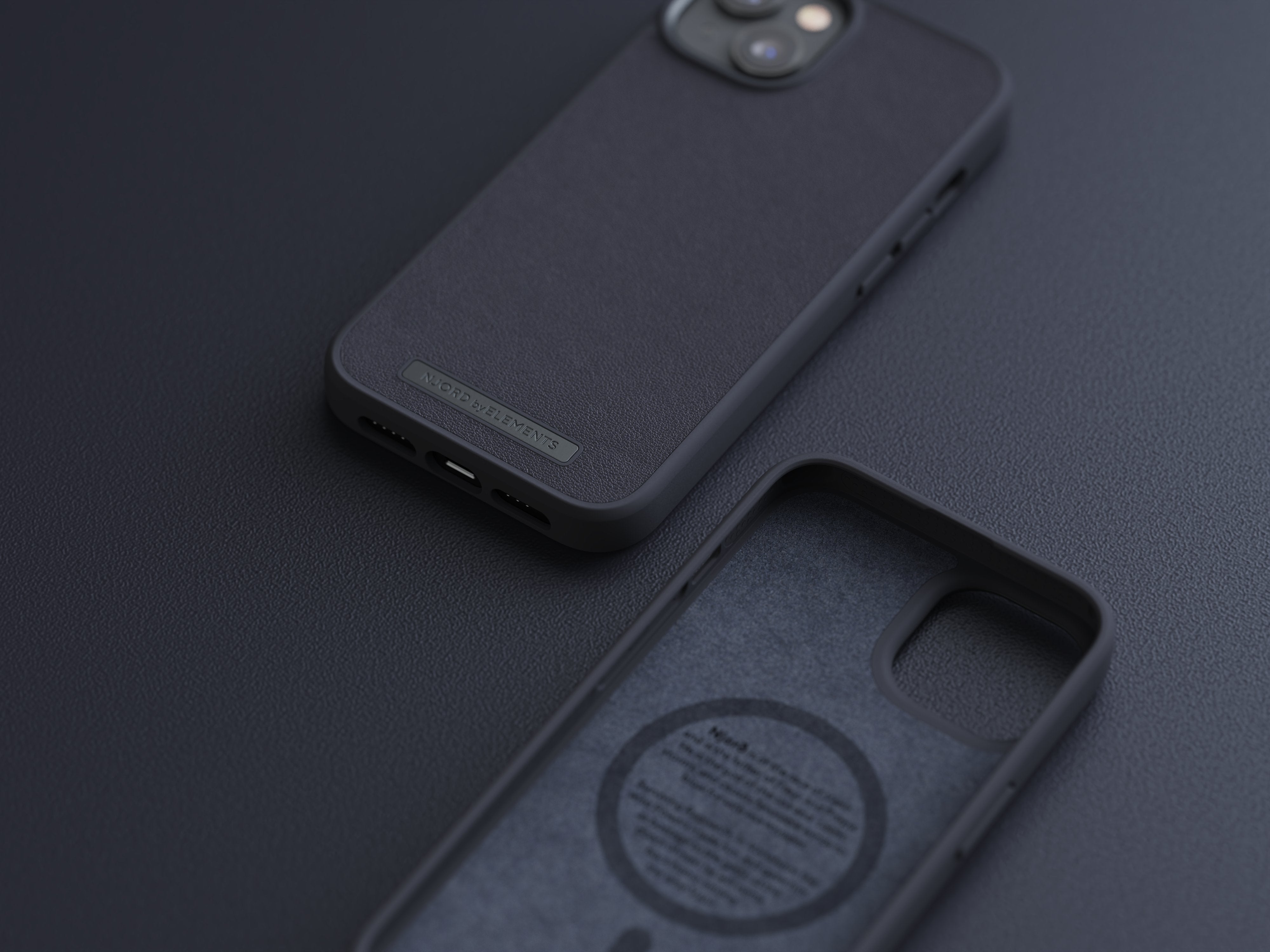 Funda Magsafe Iphone 12/13/14 Piel Negro Njord