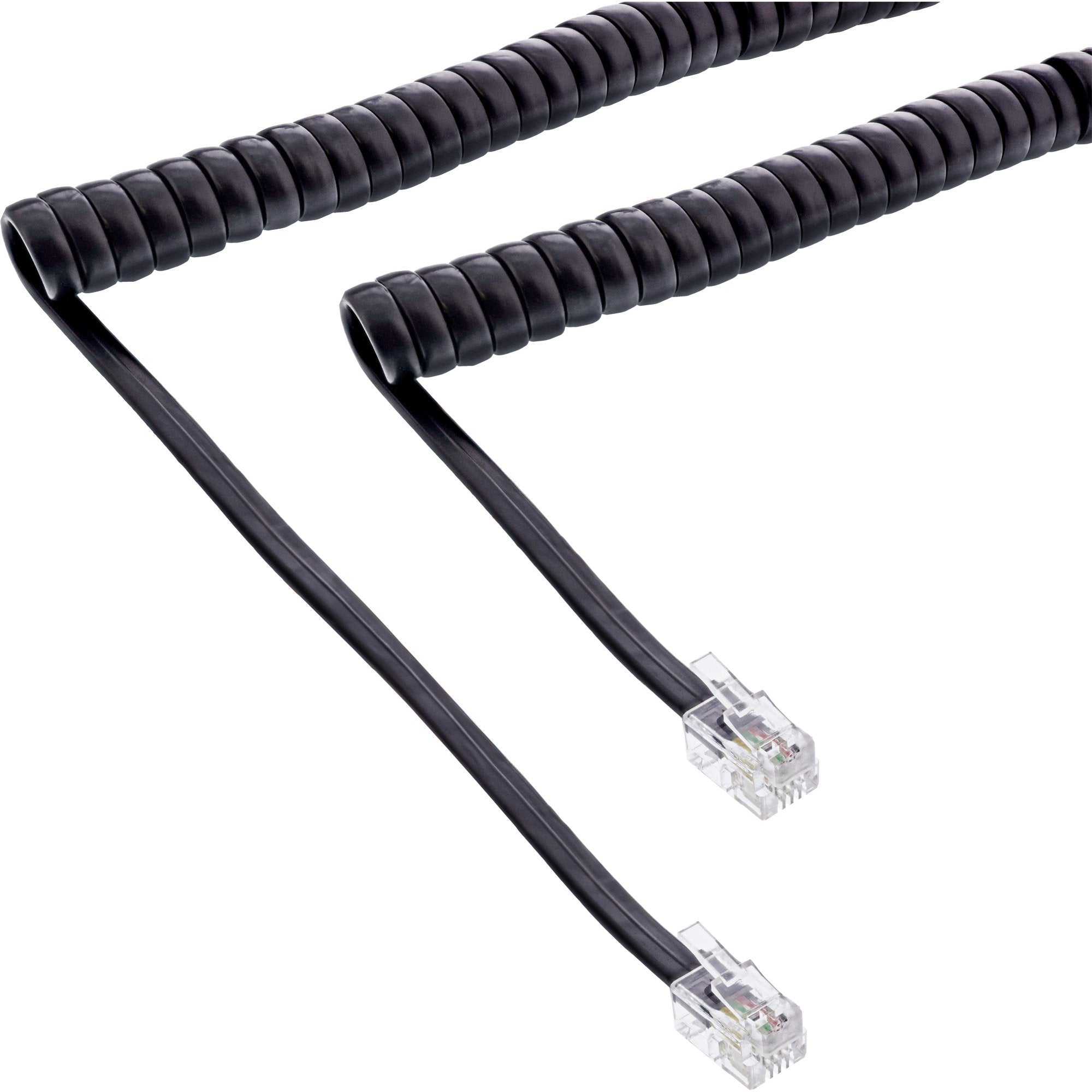Cable En Espiral Inline Handset, Rj10 4p4c M/M, Negro, Máx. 4m