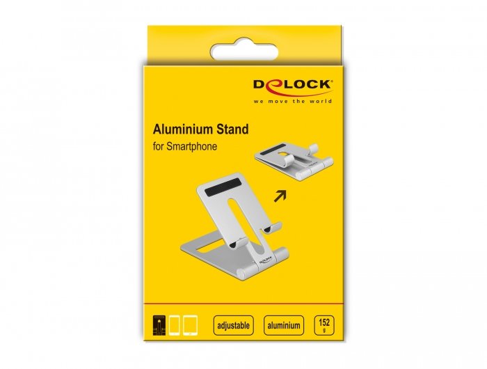 Delock Smartphone Standhalterung Verstellbar Aluminio (152 G)