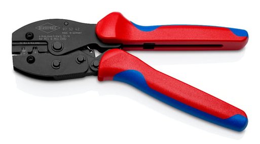 Alicates De Engarzar Knipex Preciforce 97 52 42 Rojo/Azul, Para Conectores Solares Mc4 Y Mc4 Evo 2 97 52 42