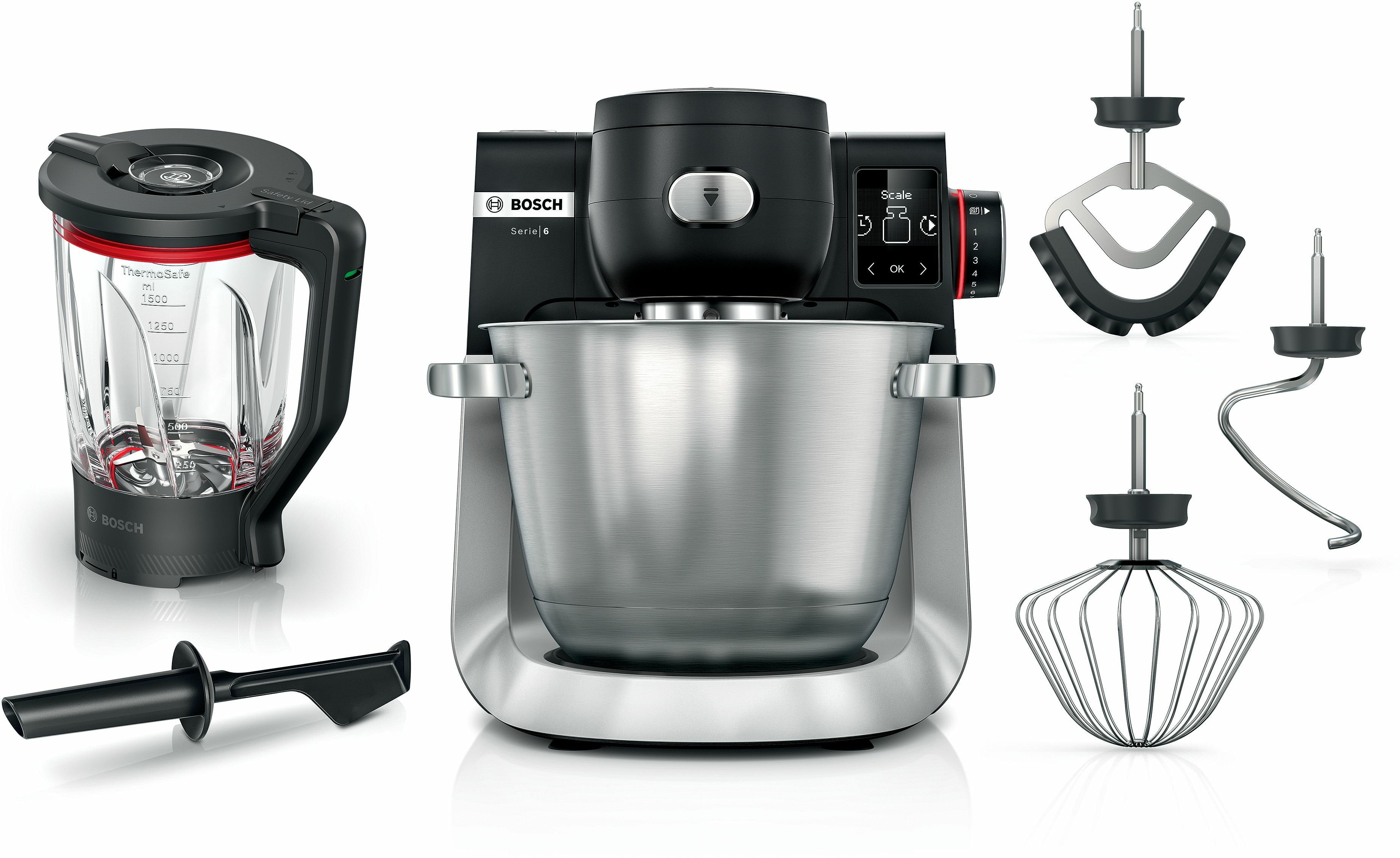 EAN 4242005424696 - Bosch Serie 6 MUMS6ZS17 robot de cocina 1600 W 5,5 L Negro, Acero inoxidable imagen 1