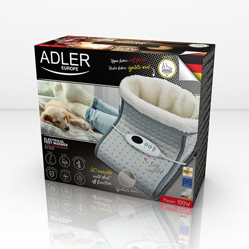 Adler Ad 7432 Manta Eléctrica Y Almohadilla 100 W Gris, Blanco Felpa, Lana Sintética