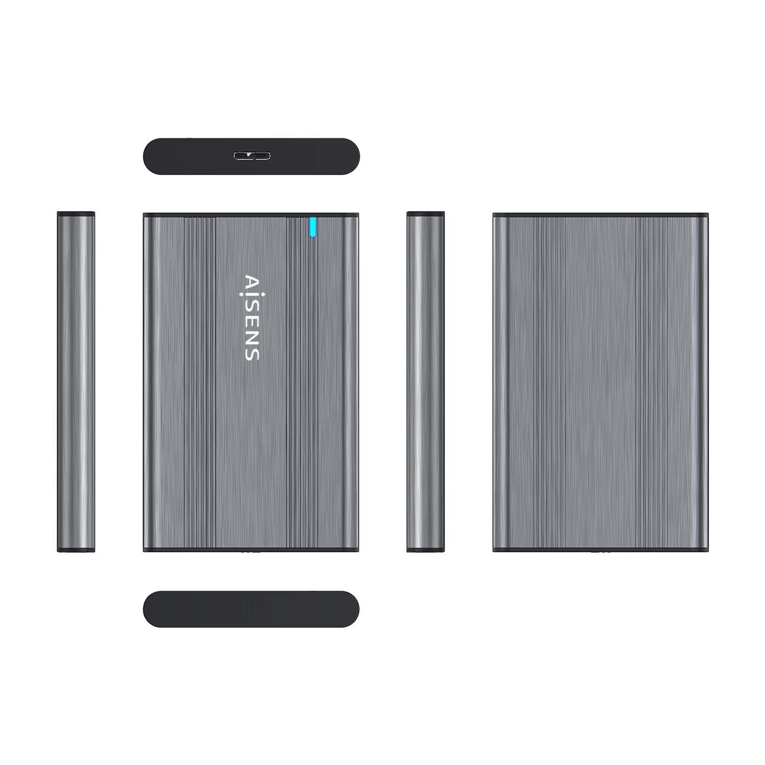 EAN 8436574709391 - AISENS ASE-2526GR caja para disco duro externo Caja de disco duro (HDD) 2.5" USB con suministro de corrie imagen 3