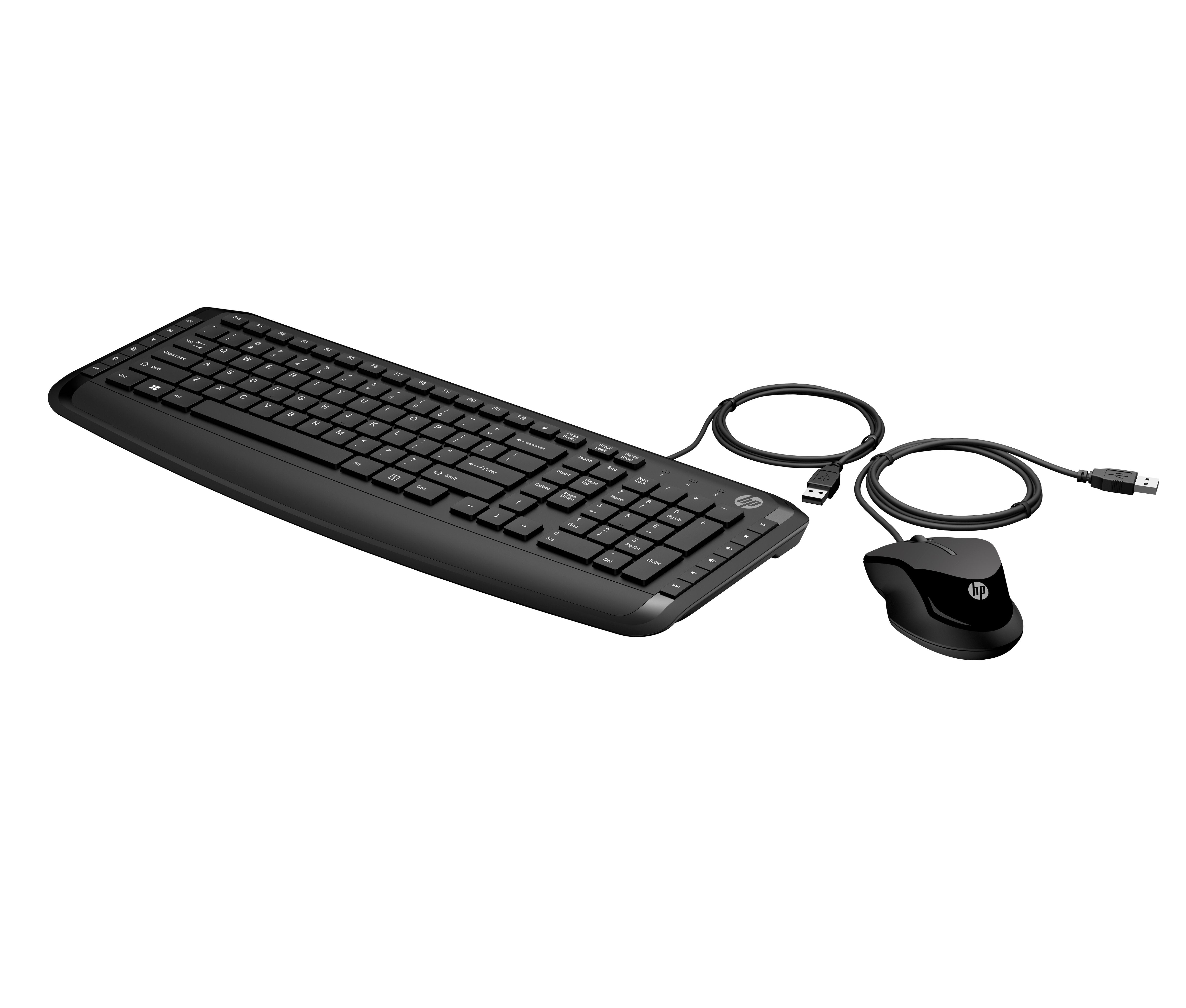 Hp Pavilion Teclado Y Ratón 200, Juego De Escritorio Negro, Completo (100%), Usb, Negro, Ratón Incluido