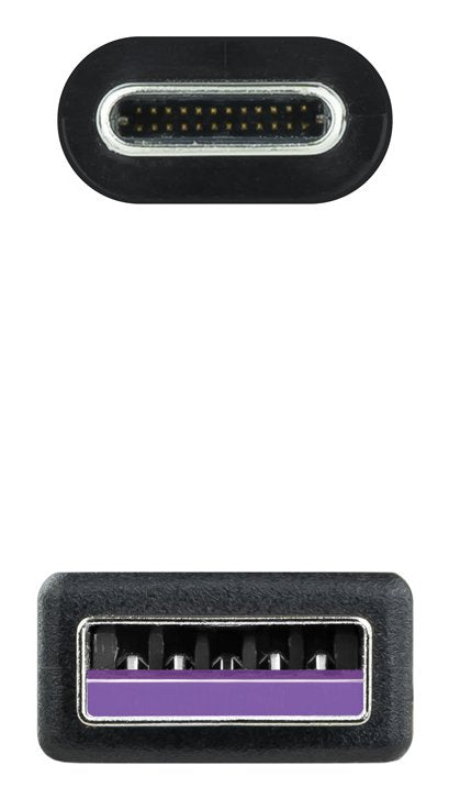 Nanocable Cable Usb 2.0 3a Usb-C Macho A Usb-A Macho 3m