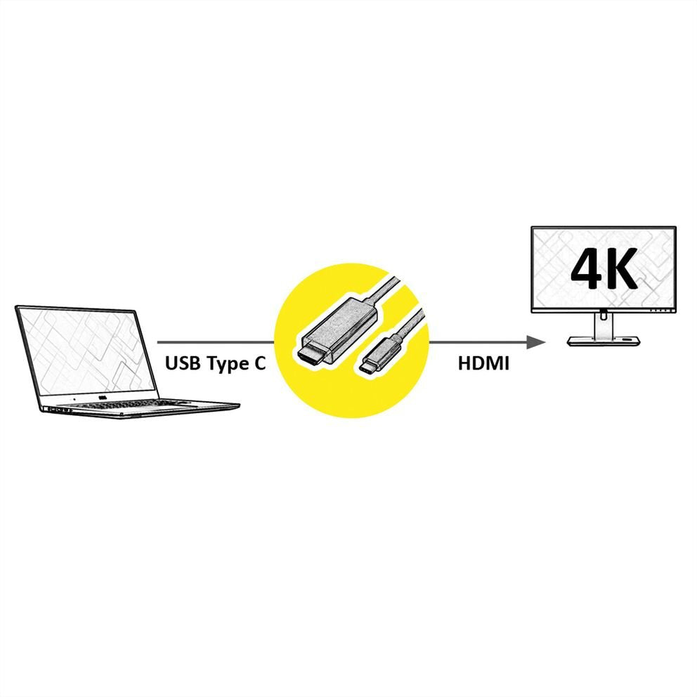 Value 11.99.5841 Adaptador De Cable De Vídeo 2 M Hdmi Tipo A (Estándar) Usb Tipo C Negro